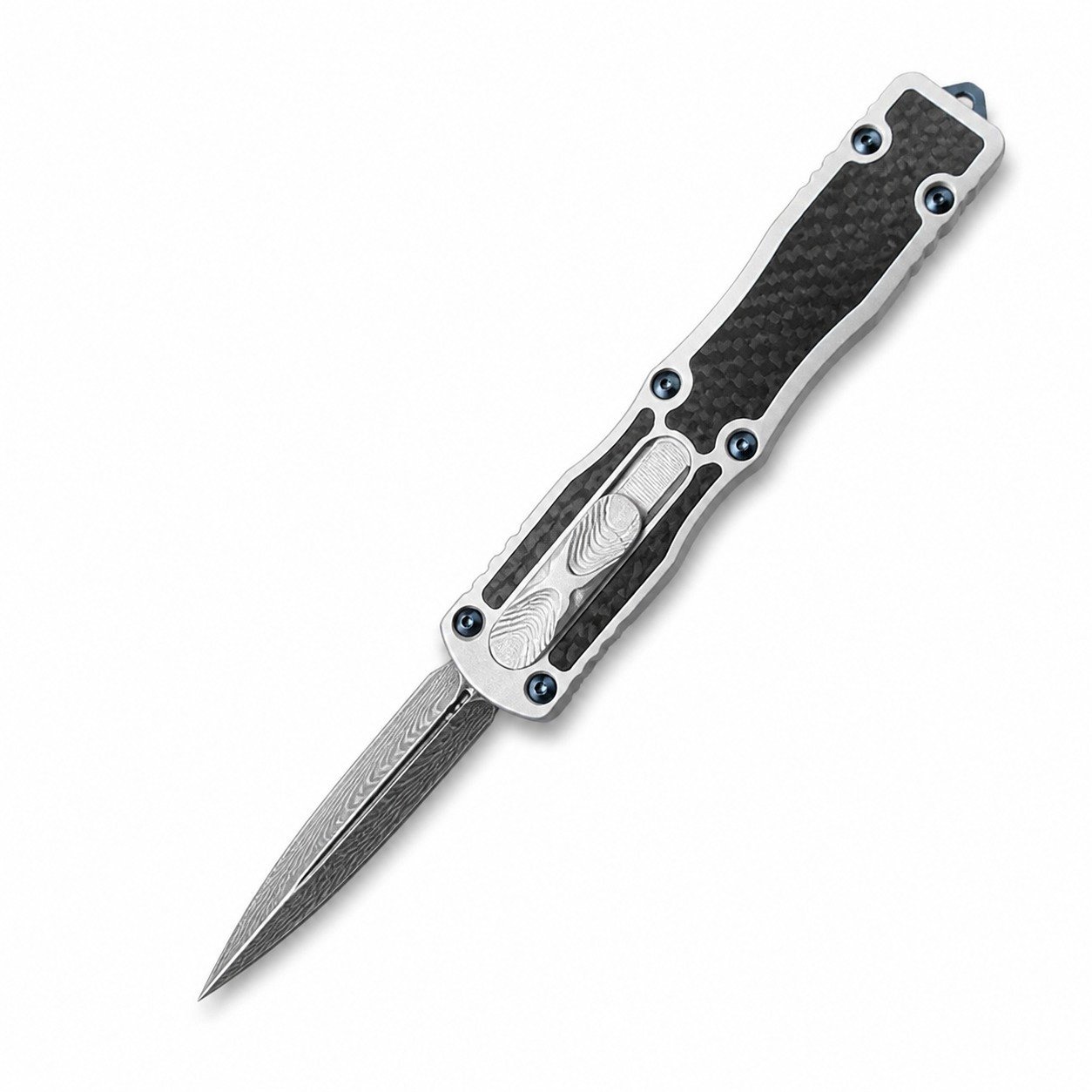 Dirac Damascus Carbon-Fiber Handle OTF Knife